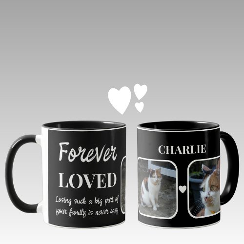 2 Photo Pet Loss Keepsake Memorial black white Mug