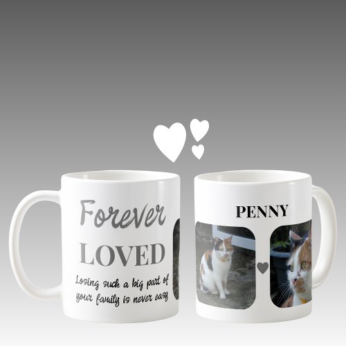 2 Photo Pet Loss Keepsake Pet Memorial grey Coffee Mug