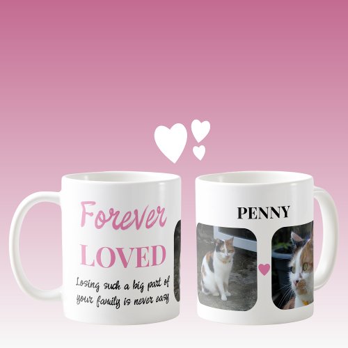 2 Photo Pet Loss Keepsake Pet Memorial pink Coffee Mug