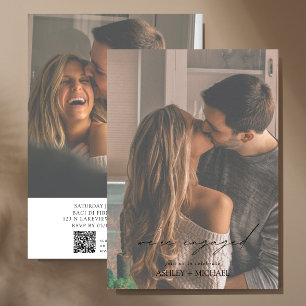 2 Photo QR Code Script Engagement Party Invitation