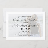 2 Photo Quinceanera Elegant Script 15th Birthday Save The Date (Back)