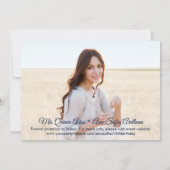2 Photo Quinceanera Navy Blue Confetti Sparkle Save The Date (Back)