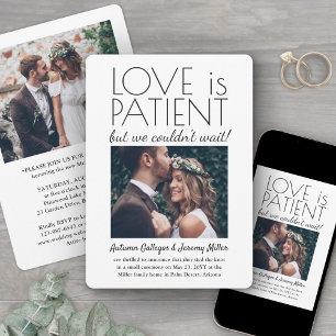 2 Photo Reception Only Love is Patient Wedding Invitation