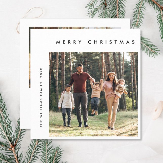 2 Photo Retro Christmas Plaid Greeting Holiday Card (Creator Uploaded)