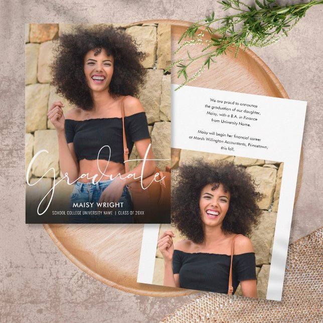 2 Photo Script Graduate Graduation Announcement (Creator Uploaded)