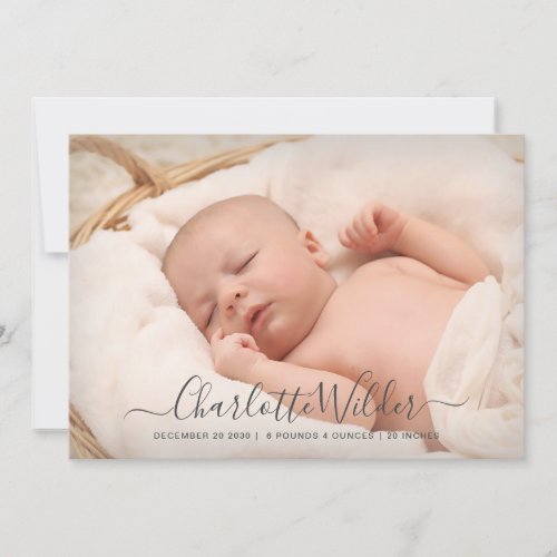 2 Photo Script Name Birth Announcement