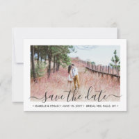 2 Photo Simple Elegant Handwritten Script Wedding Save The Date