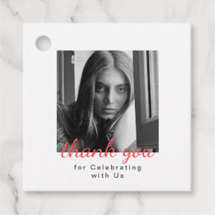 2 Photo Simple Modern Graduation Thank You Favor Tags