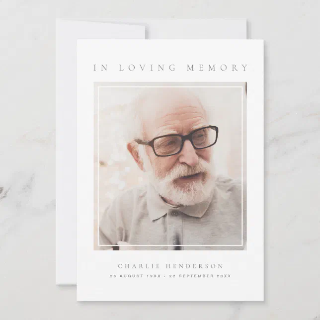 2-Photo Simple Modern Loving Memory Funeral Thank You Card | Zazzle