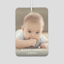2 Photo Simple Modern White Text Overlay Family Air Freshener
