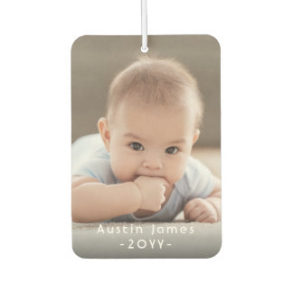 2 Photo Simple Modern White Text Overlay Family Air Freshener