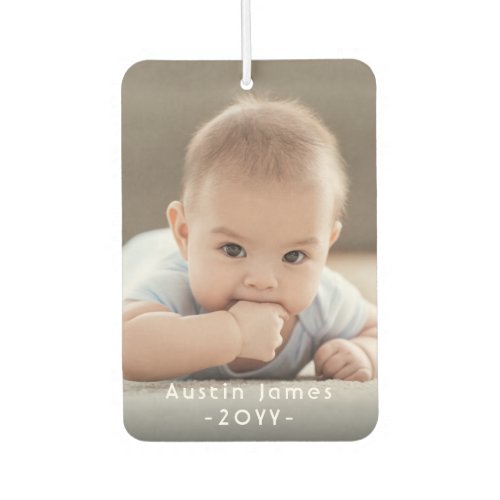 2 Photo Simple Modern White Text Overlay Family Air Freshener