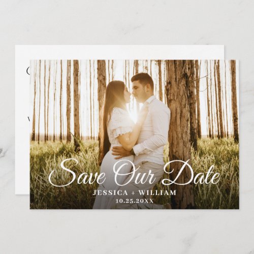 2 Photo Simply Elegant Wedding Save The Date