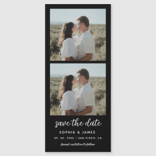 2 Photo Strip Black Magnetic Wedding Save The Date