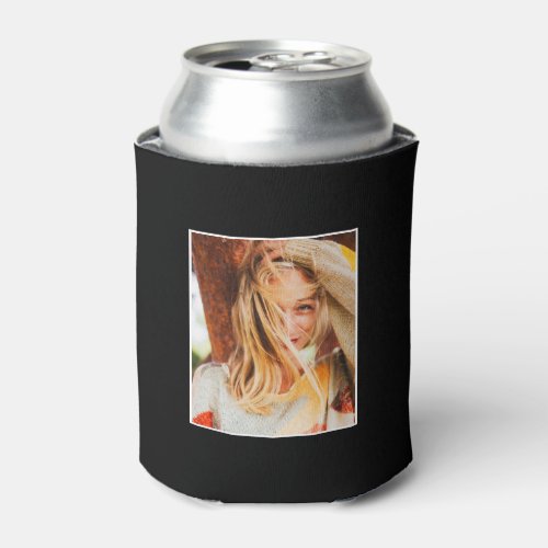 2 Photo Template Double Sided Black Can Cooler