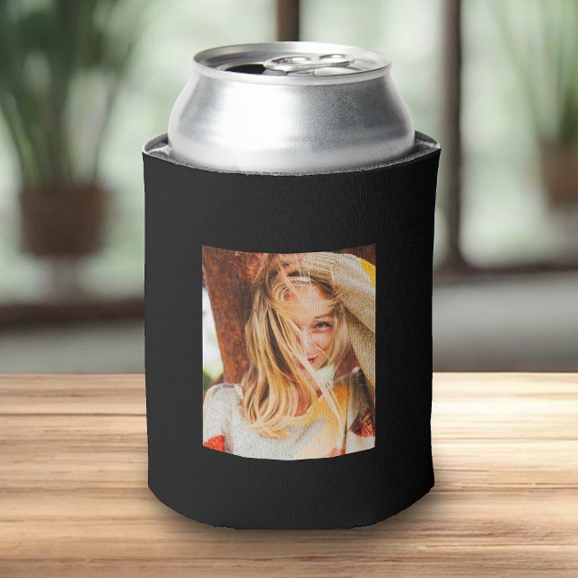 2 Photo Template Double Sided Black Can Cooler (Creator Uploaded)
