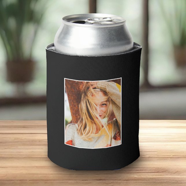 2 Photo Template Double Sided Black Can Cooler (Creator Uploaded)