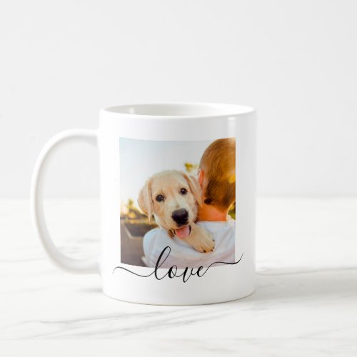 2 Photo Template Double Sided Love Text White Coffee Mug