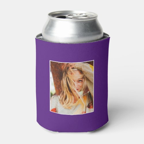 2 Photo Template Double Sided Purple Can Cooler
