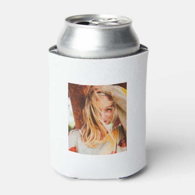 2 Photo Template Double Sided White Can Cooler (Can Front)