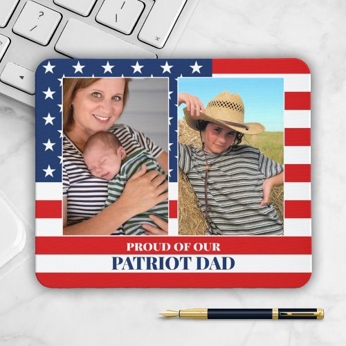 2 Photo Template Patriot Father Family Mouse Pad