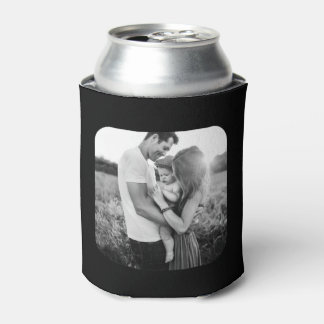 2 Photo Template Rounded Double Sided Black White Can Cooler