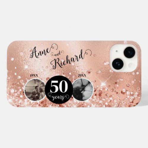 2 Photo Then and Now ANY YEAR Wedding Anniversary Case_Mate iPhone 14 Case