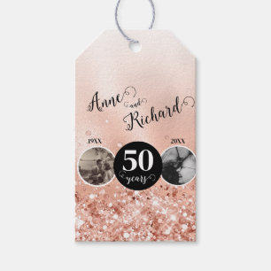 2 Photo Then and Now ANY YEAR Wedding Anniversary Gift Tags