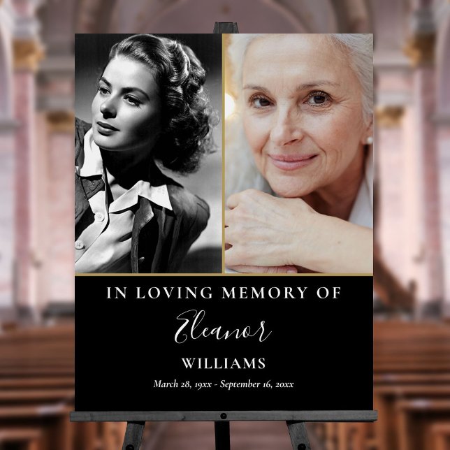 2 Photo Then And Now Memorial Celebration Of Life Foam Board (Creator Uploaded)