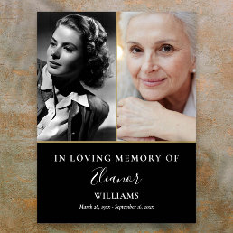 2 Photo Then And Now Memorial Celebration Of Life Poster