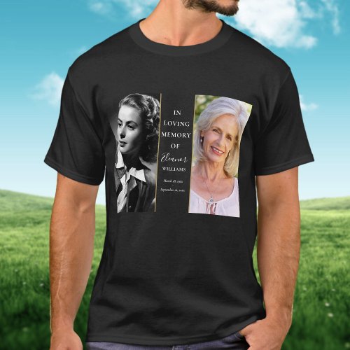 2 Photo Then And Now Memorial Celebration Of Life T_Shirt