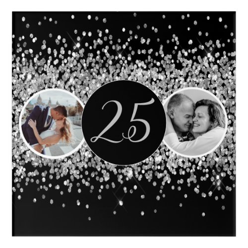 2 Photo Then and Now Wedding Anniversary Acrylic Print