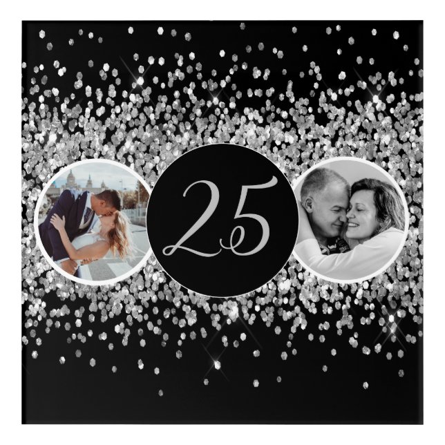 2 Photo Then and Now Wedding Anniversary Acrylic Print (Front)
