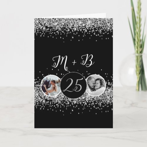 2 Photo Then and Now Wedding Anniversary Card
