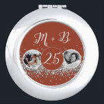 2 Photo Then and Now Wedding Anniversary Compact Mirror<br><div class="desc">2 Photo Then and Now Wedding Anniversary</div>