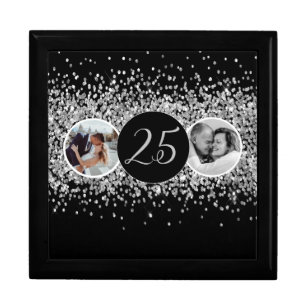 2 Photo Then and Now Wedding Anniversary Gift Box