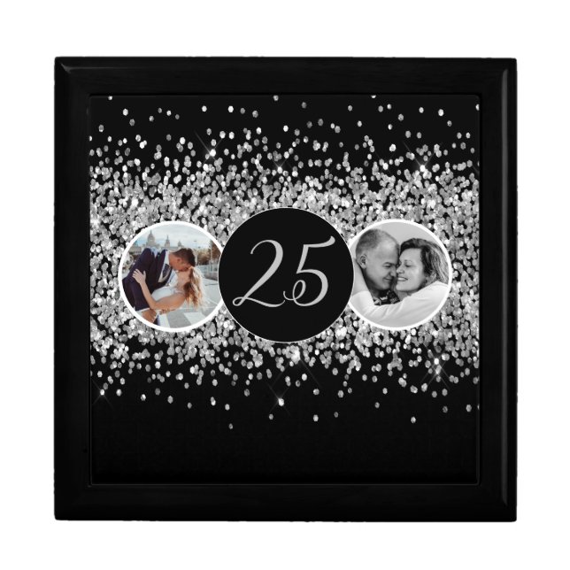2 Photo Then and Now Wedding Anniversary Gift Box (Front)