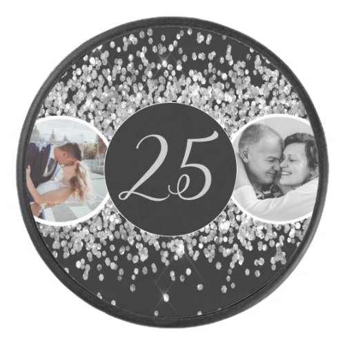 2 Photo Then and Now Wedding Anniversary Hockey Puck