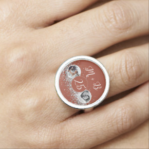 2 Photo Then and Now Wedding Anniversary Ring