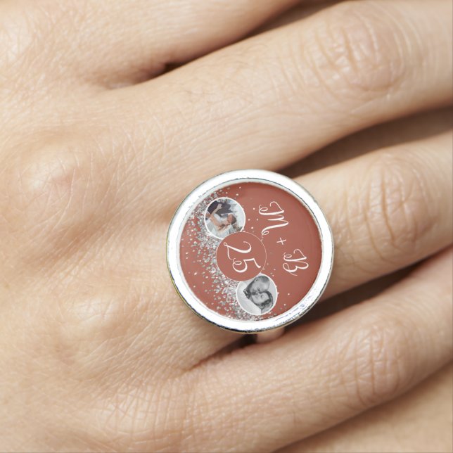 2 Photo Then and Now Wedding Anniversary Ring (In Situ)