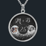 2 Photo Then and Now Wedding Anniversary Sterling Silver Necklace<br><div class="desc">2 Photo Then and Now Wedding Anniversary</div>