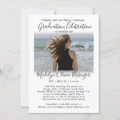 2 Photo Virtual Graduation Party Elegant Script Invitation (Back)