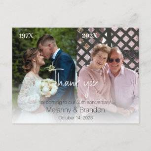 2 Photo Wedding Anniversary Thank you  Postcard
