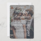 2 Photo Wedding Reception Only Elegant White Text Invitation (Front)