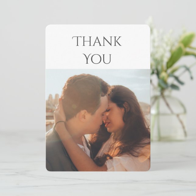 2 photo Wedding Thank You Card (Standing Front)