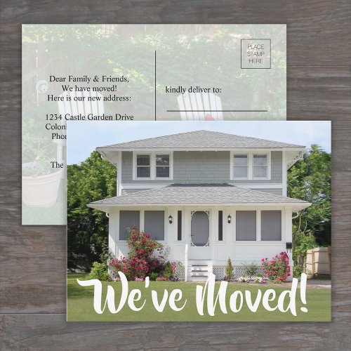 2 Photo Weve Moved Script New Change of Address Announcement Postcard