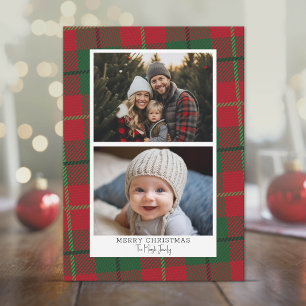 2 Photo with Plaid Border - Instant Download and Holiday Card