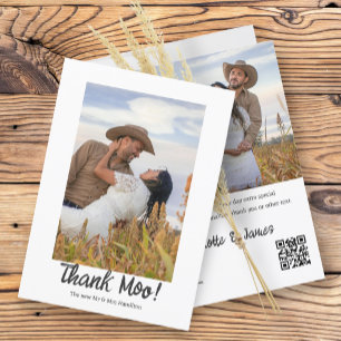 2 Photographs Personalized Thank Moo Wedding You Card