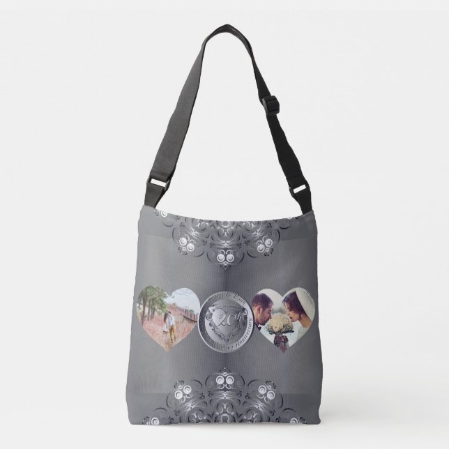 2 Photos10th,11,20th,25th,70th Wedding Anniversary Crossbody Bag (Front)