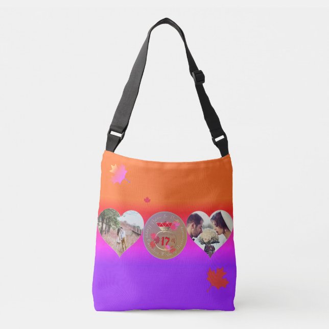 2 Photos17th Wedding Anniversary  Crossbody Bag (Front)
